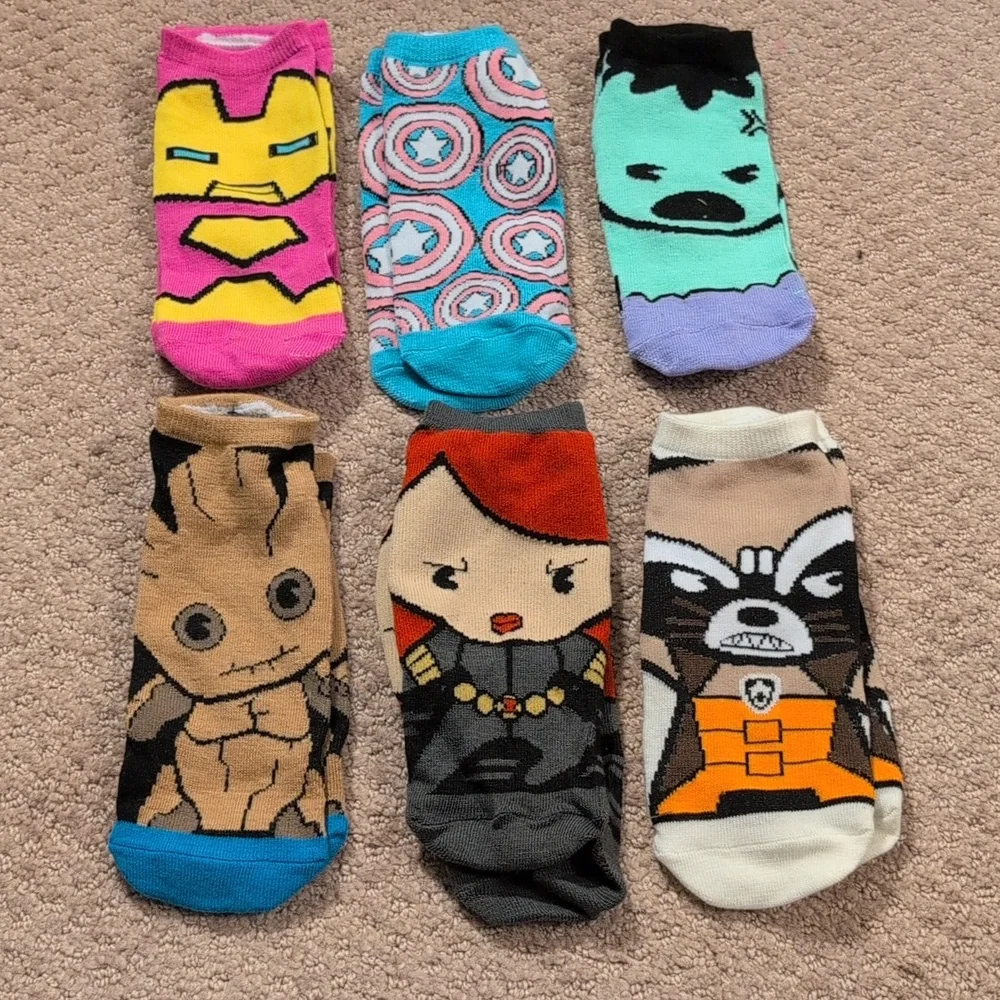 Marvel 6 pack of Women's Ankle Socks NWOT